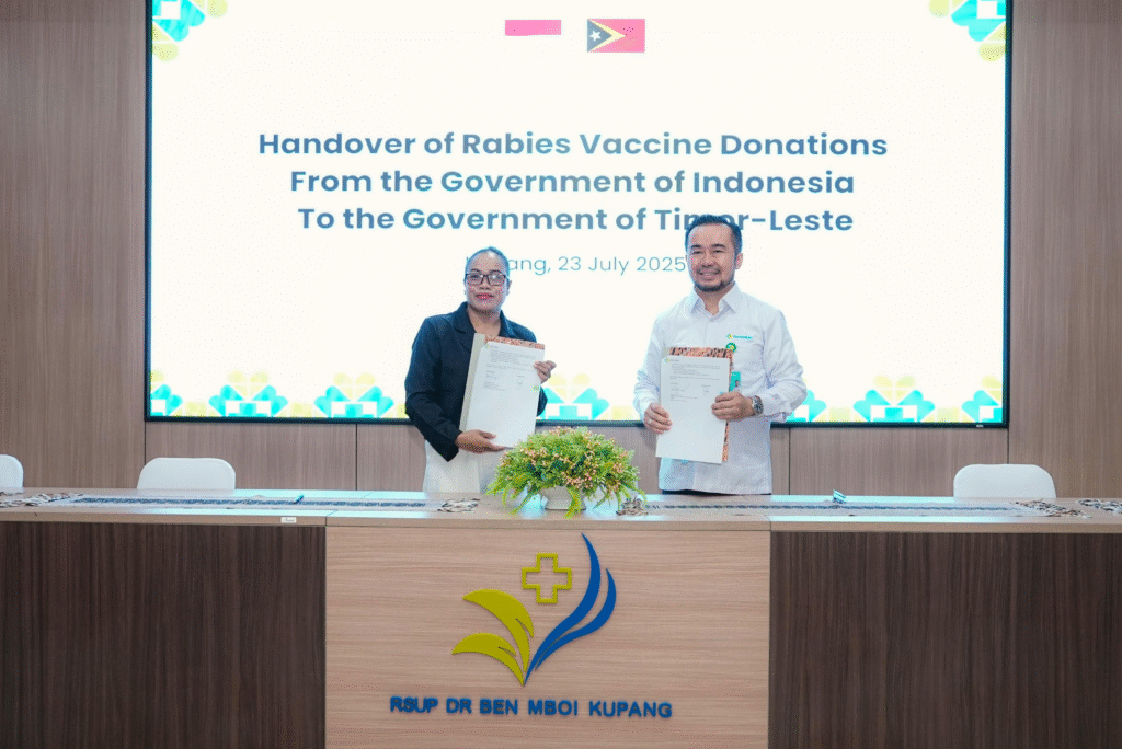 Indonesia Serahkan 2.000 Vial Vaksin Anti Rabies kepada Pemerintah Timor-Leste