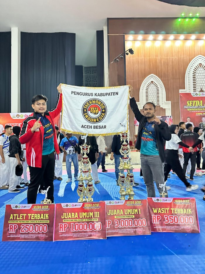 Sabet 114 Medali, Aceh Besar Juara Umum Setda Aceh Taekwondo Championship 2025