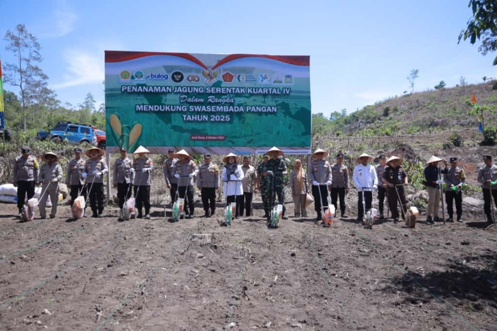 Wakil Bupati Aceh Besar Dampingi Kapolda Aceh Tanam Jagung Serentak Kuartal IV