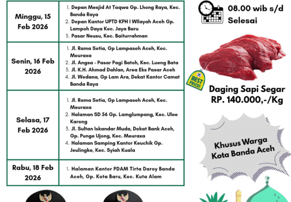 Pemko Banda Aceh Akan Gelar Pasar Murah Daging Meugang