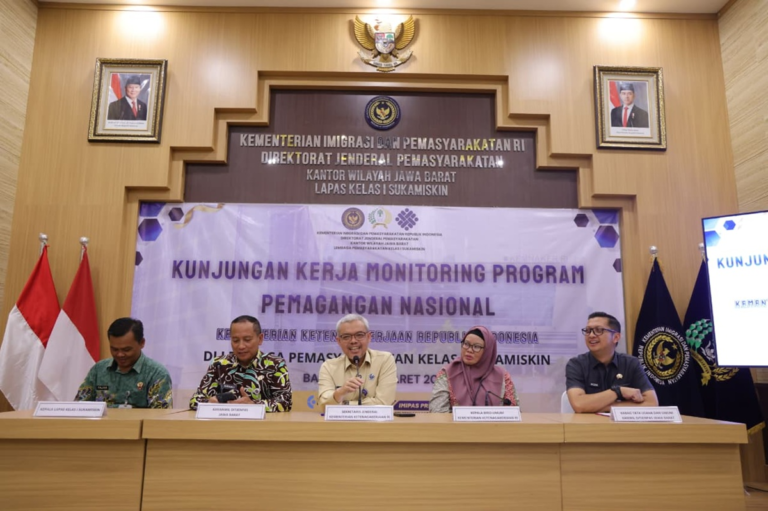 Sekjen Kemnaker Cek Pemagangan di Lapas Sukamiskin, Pemagang Dapat Skill dan Pengalaman Kerja