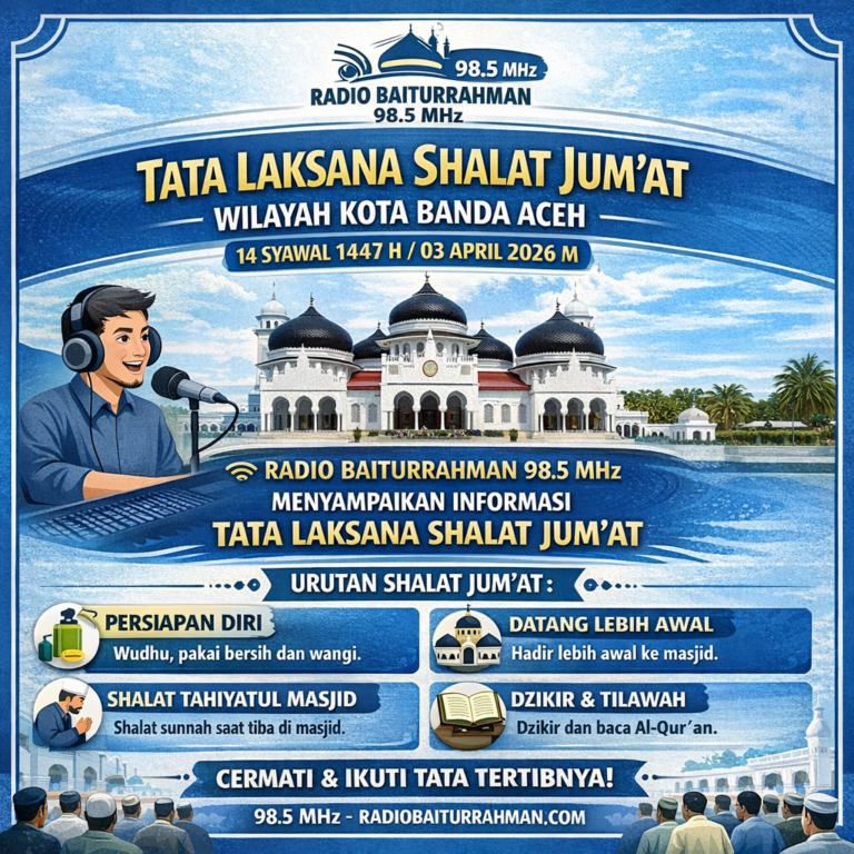 Tata Laksana Shalat Jum’at Wilayah Kota Banda Aceh (14 Syawal 1447 H / 03 April 2026 M)
