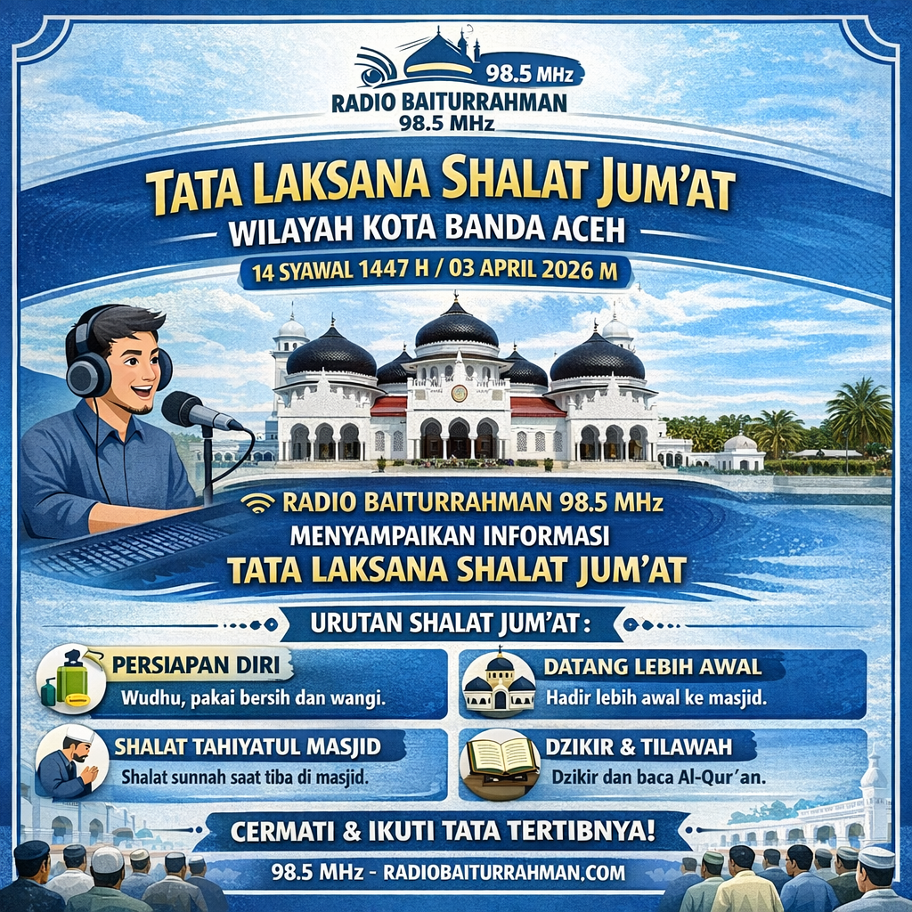 Tata Laksana Shalat Jum’at Wilayah Kota Banda Aceh (14 Syawal 1447 H / 03 April 2026 M)