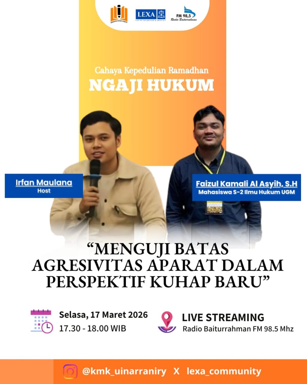 KMK UIN Ar-Raniry x Lexa Community Gelar Ngaji Hukum di Radio Baiturrahman FM
