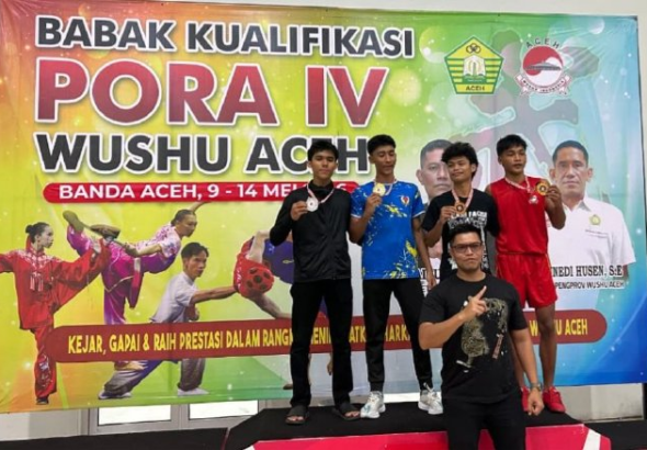 Empat Atlet Wushu Aceh Besar Lolos PORA, Dua Raih Medali Emas di Pra Kualifikasi