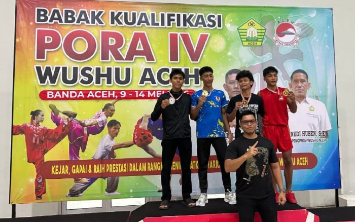Empat Atlet Wushu Aceh Besar Lolos PORA, Dua Raih Medali Emas di Pra Kualifikasi