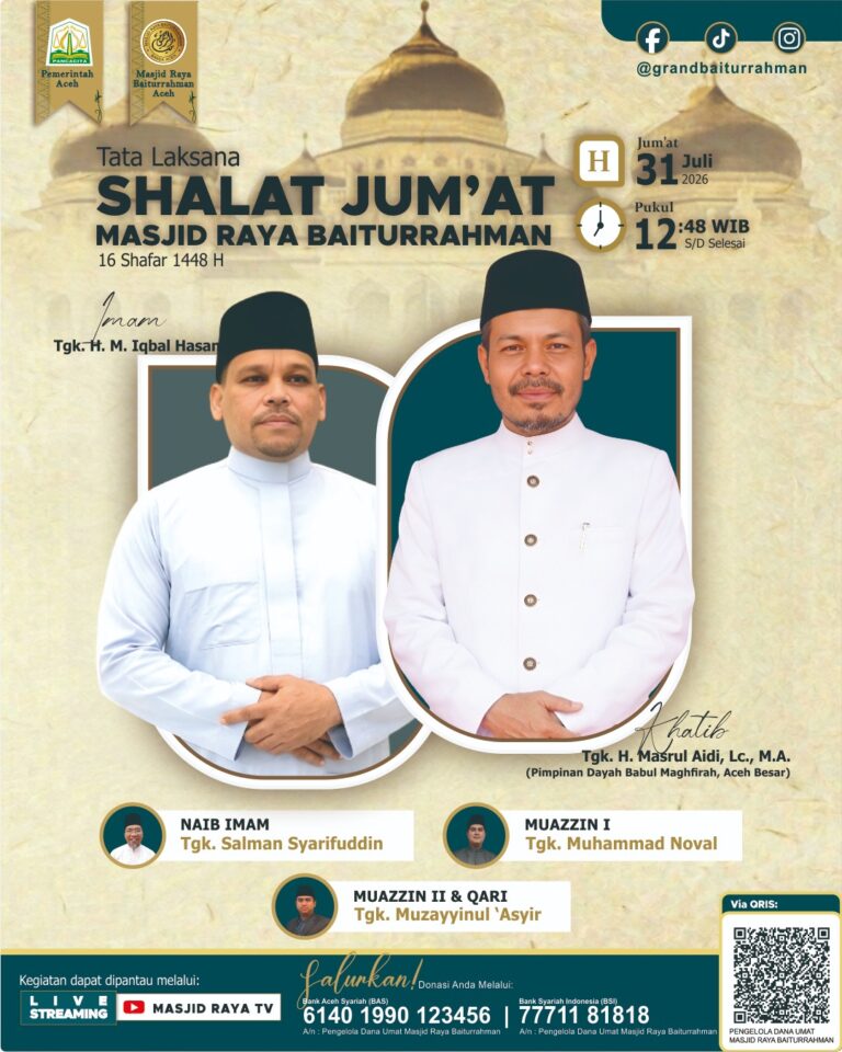 Etalase Syariat - Khutbah Jum'at Masjid Raya Baiturrahman Aceh (31 Juli 2026)