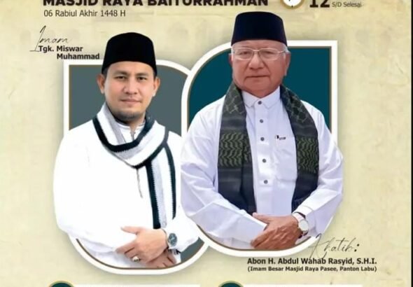 Abon H. Abdul Wahab Rasyid Jadi Khatib Shalat Jumat di Masjid Raya Baiturrahman